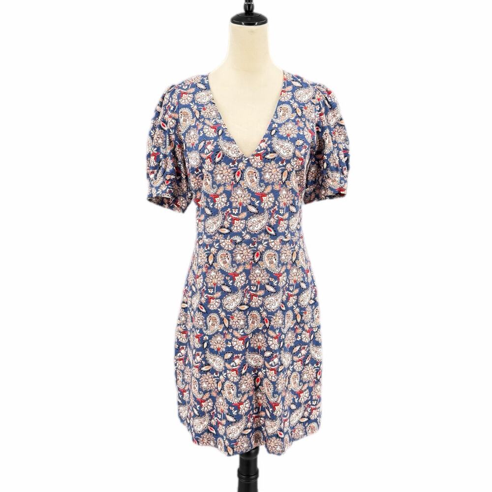Boden Navy Paisley Terrace Every Day Casual T-shirt 100% Cotton Comfort Dress